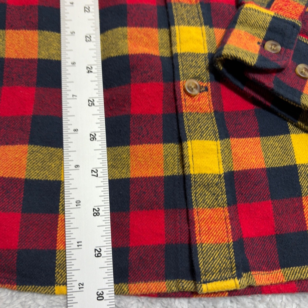 Fjallraven Ovik Flannel Shirt Mens M Slim Red Yellow Plaid Button Down Cotton - Picture 7 of 7